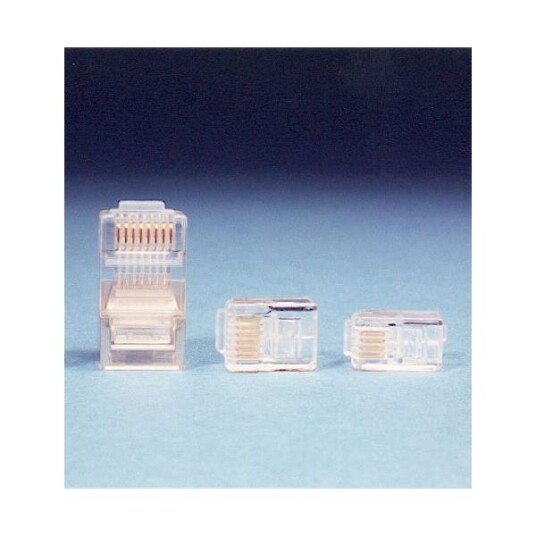 Intronics TD108R Modulærkontakt RJ45, UTP 8/8, for rund kabel, 25-pakk Intronics TD108R Modulærkontakt RJ45, UTP 8/8, for rund kabel, 25-pakk