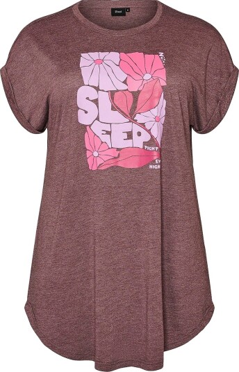 Zizzi Nattkjole mAlis S/S Abk Dress Brun