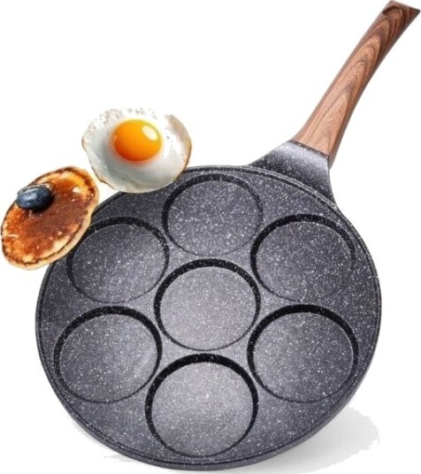 Vilde Stekepanne Granitttstekepanne Til 7 Egg Kaker Svart&Tre 199007