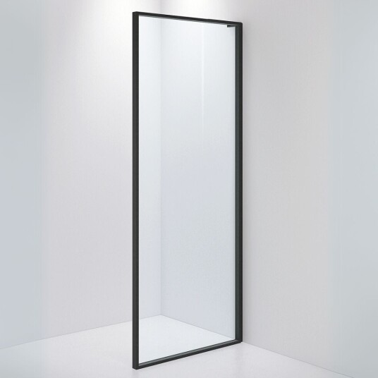 INR Iconic Nordic Rooms Dusjvegg Edge 20 900 mm / Matt Svart Klart Glass