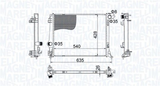 Radiator MAGNETI MARELLI 350213207400 Radiator MAGNETI MARELLI 350213207400