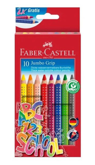 Faber Castell Fargeblyant Jumbo Grip 10pk