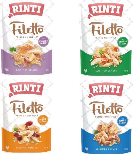 Rinti Våtfôr Filetto Pose I Gelé Mikspakke 4 Sorter 8 X 100 G