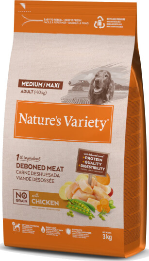 Nature’S Variety Tørrfôr Adult Nature'S Variety No Grain Medium Maxi Frittgående Kylling 3 kg