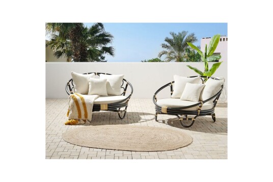 Solstol sett med 2 Rossano   Svart beige