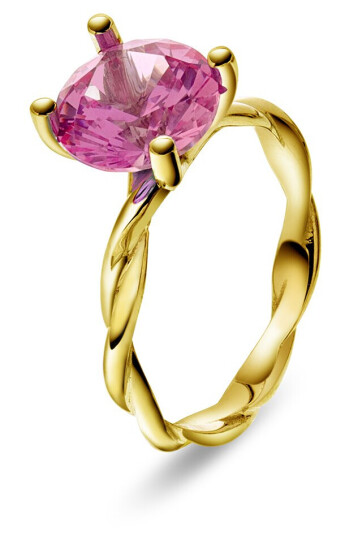 Pan Jewelry Drops, Ring i 585 gult gull med syntetisk Spinell