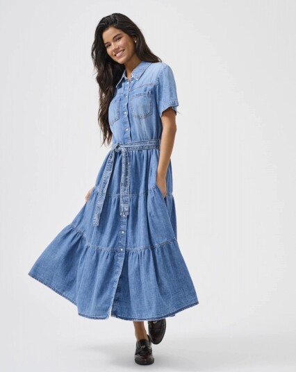 ONLY Onlaliyah S/S Layer Dnm Dress Akm Noos Blue XS ONLY Onlaliyah S/S Layer Dnm Dress Akm Noos Blue XS