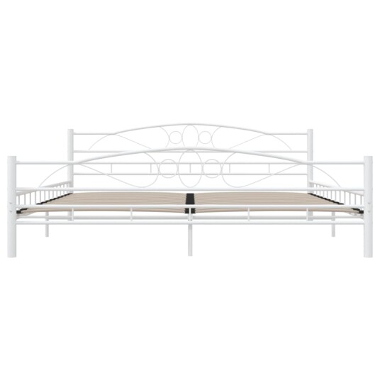 vidaXL Sengeramme hvit metall 200x200 cm