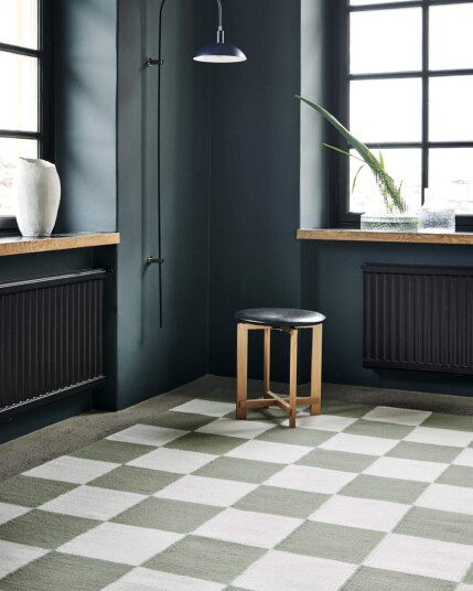 Square teppe hvit/grønn
