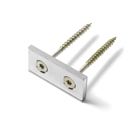 SuperMagneter Kraftig Magnetplate Forsterket Med U-Profil   40x20x4 Mm   Løftekraft 37 Kg