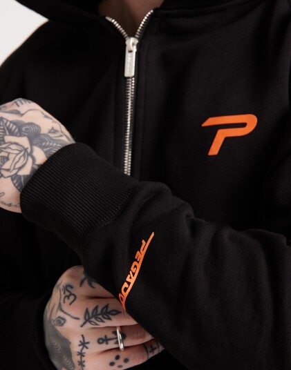 Pegador PGDR Barone Raglan Sweat Jacket Hoodies med glidelås Svart