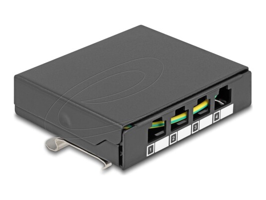 Delock Pluggbord Blankt For Keystone Rj Modules Din Skinnemonterbar Overflatemonterbar Veggmonterbar Svart 4 Porter 90627
