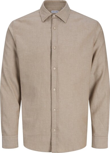 Jack and Jones Junior Field Melange Shirt Long Sleeve Beige 152