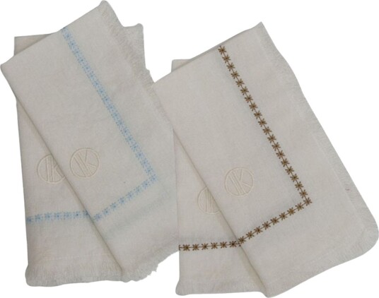 Tone Kroken Blanc serviett 2pk 45x45 Hvit / Blå