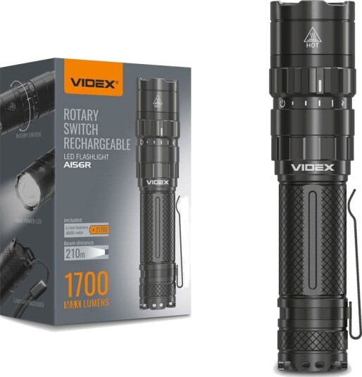 Videx LED lommelykt - bærbar, kald hvit, lysstyrke 1700 lm, forbruk 20W - Kulør : Kald