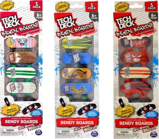 Tech Deck Bendy Boards Viskelær 5-pakning assortert