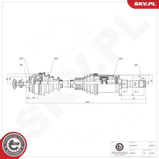 Esen Skv Drivaksel ESEN SKV 40SKV017