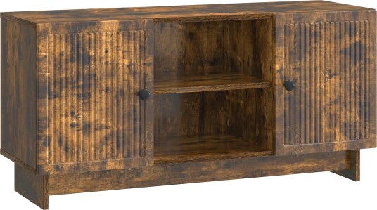 TV skap 102 x 34,5 x 50 cm Røkt Eik Konstruert tre TV skap 102 x 34,5 x 50 cm Røkt Eik Konstruert tre
