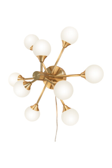 Aneta Lighting Cosmos Vegglampe/Plafond Matt Messing/Hvit