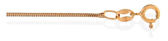 Slangekjede i 925 roséforgylt sølv, 0,7 mm, 38 cm