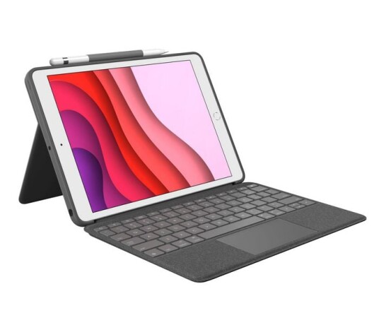 Logitech Combo Touch for iPad 7th Gen - UK - Tastatur & Foliosett - Engelsk - Storbritannia - Grå
