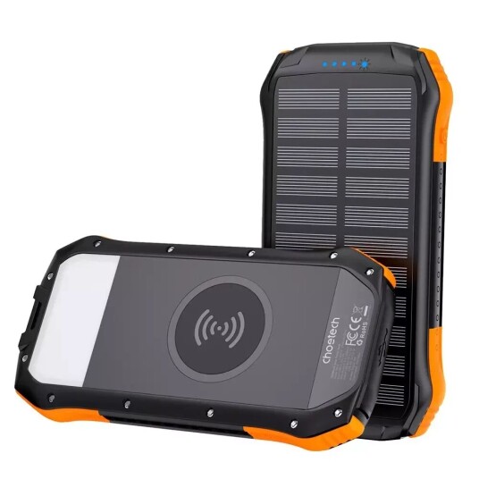 Choetech Solar + Qi Ndlader 10000 mAh Svart