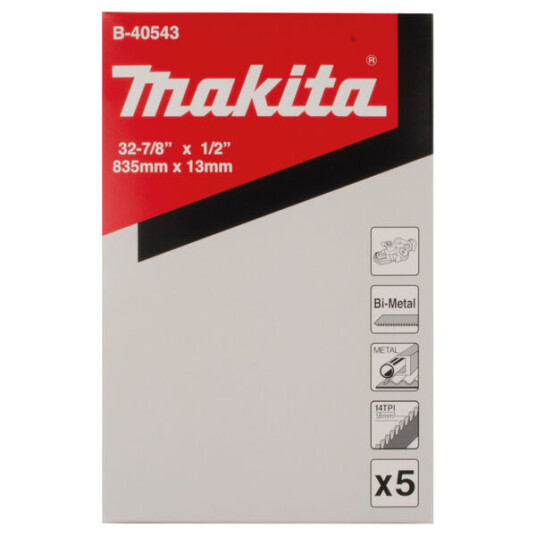 Makita Båndsagblad B-40543 835mm for Dpb183z - 5 Deler, 14 Tenner