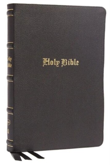 Kjv, Thinline Bible, Large Print, Genuine Leather, Black, Red Letter, Comfort Print Av Thomas Nelson