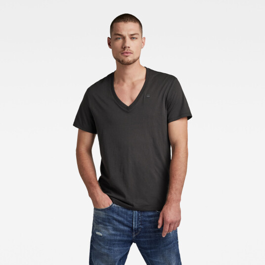 G-Star RAW Basic V-Neck T-Shirt 2-Pack - Black - Men L Black male