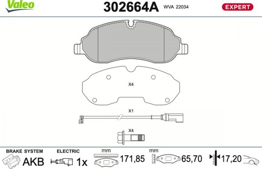 Bremseklosser VALEO 302664A