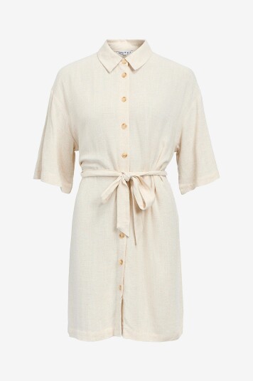 Object Skjortekjole objSanne 2/4 LO Shirt Dress Beige