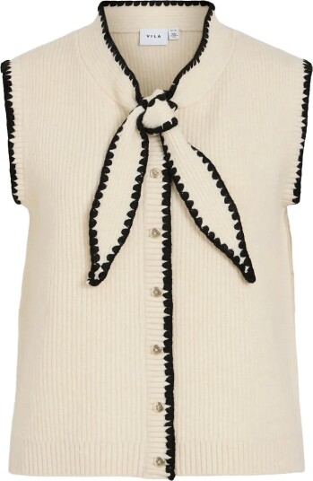 Vila Viceleste S/L Tie Knit Top/Rf BIRCH XXL