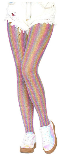 Leg Avenue Europe Strømpebukser Rainbow Fishnet Rosa Deluxe - One size