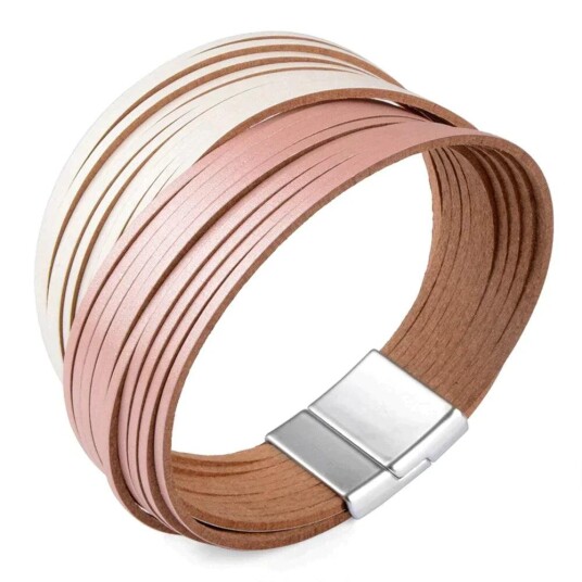 Flerlags armbånd i skinn To farget Flerlags armbånd i skinn To farget