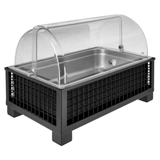 VEGA Buffetsystem komplett Portland 10 cm rustfritt stål GN 1/1; Størrelse GN 1/1, 55.4x35.2x29.9 cm (LxBxH); Antrasitt/Transparent/Stålgrå; Rektangulær