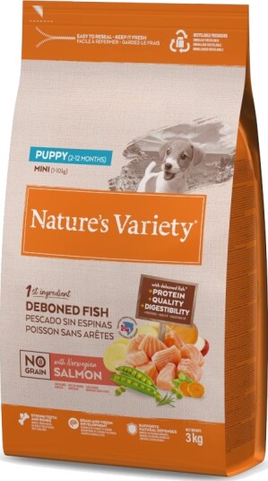 Nature’S Variety Tørrfôr Puppy Nature'S Variety No Grain Mini Laks 3 kg