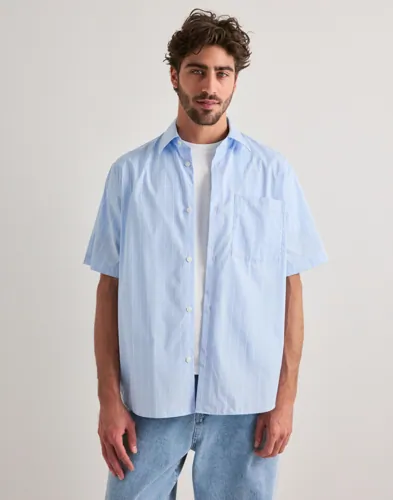Selected Men Anraslund Classic Stripe Ss Shirt Stripete skjorter Blå Selected Men Anraslund Classic Stripe Ss Shirt Stripete skjorter Blå