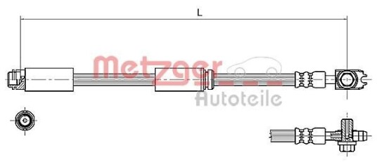 Bremseslange METZGER 4116227