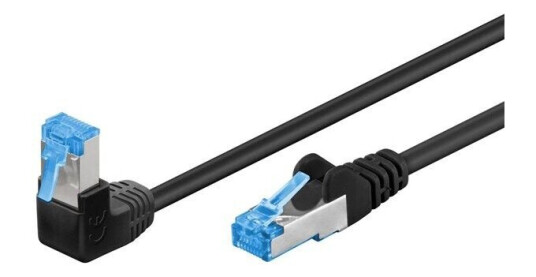 Pro LAN 90° Vinklet CAT 6A Ethernetkabel Svart 0,5m