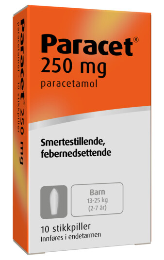 Paracet stikkpille 250 mg 10 STK
