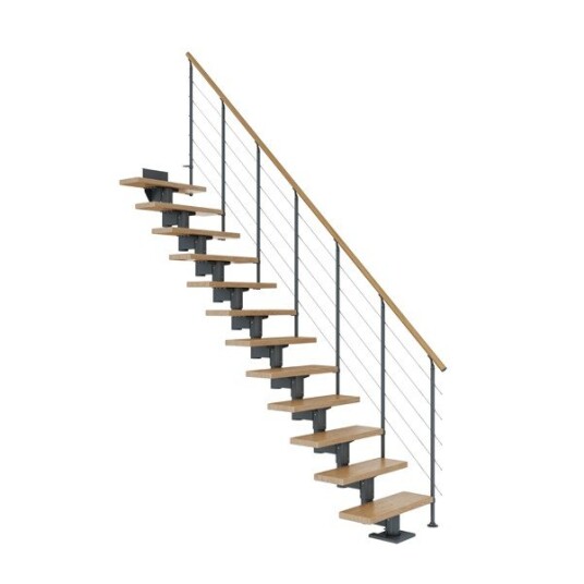 Dolle Cork Eik Rett Trapp Antracit Style6 Gelender 15T