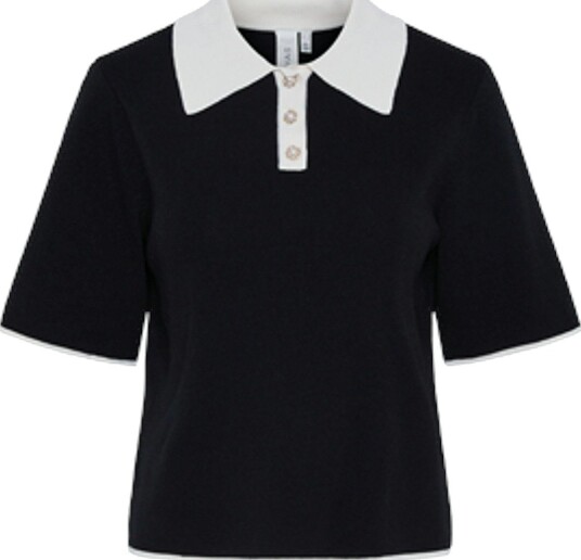 YAS Yasmille Ss Knit Pullover   Black   XL