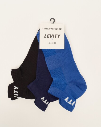 LEVITY 3-pack Training Sock Black/Blue Lolite/Navy 43-46