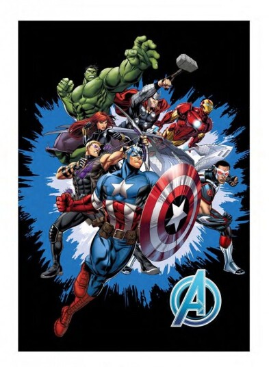 Oeko-Tex Avengers fleece pledd - All heroes 100cm x140cm