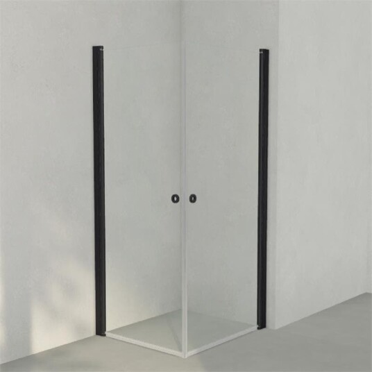 INR Iconic Nordic Rooms Dusjhjørne Linc Angel Original, Klart Glass, Timeless Glass Svart Matt / 80x90cm