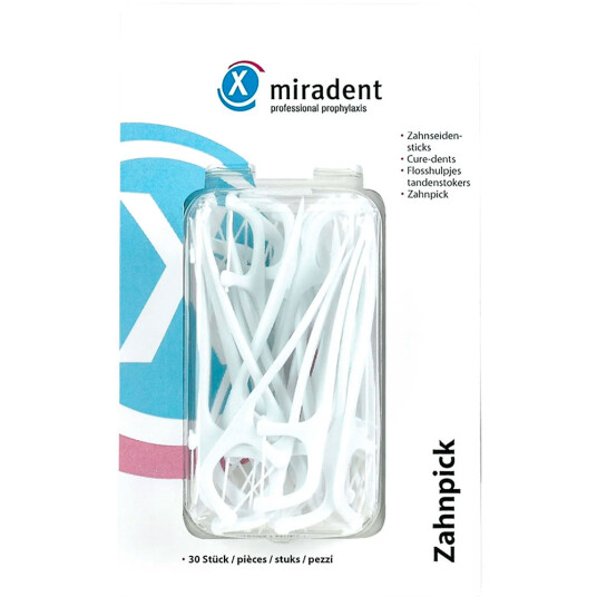 Tanntrådsbraketter Miradent Zahnpick uten PFAS 30 stk Tanntrådsbraketter Miradent Zahnpick uten PFAS 30 stk