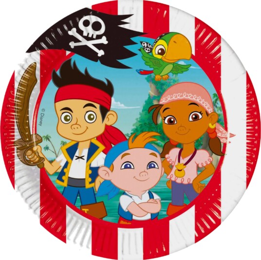 Globos Europe Papptallerkener Jake and the Neverland Pirates 8-pakning 80683