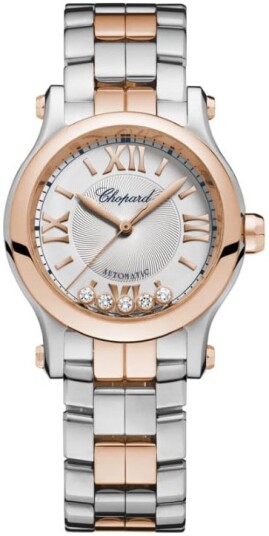 Chopard Dameklokke 278573 6017 Happy Sport Sølvfarget/18 karat rosé