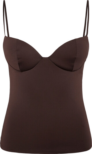 Gina Tricot Soft Shaping Wow Singlet   Brown   M