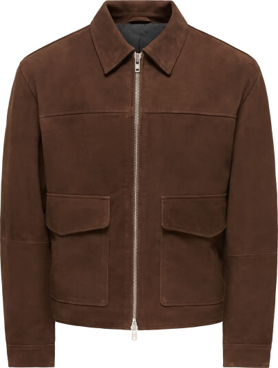 ONLY & SONS Onsnikolaj Suede Jacket Otw Brown M
